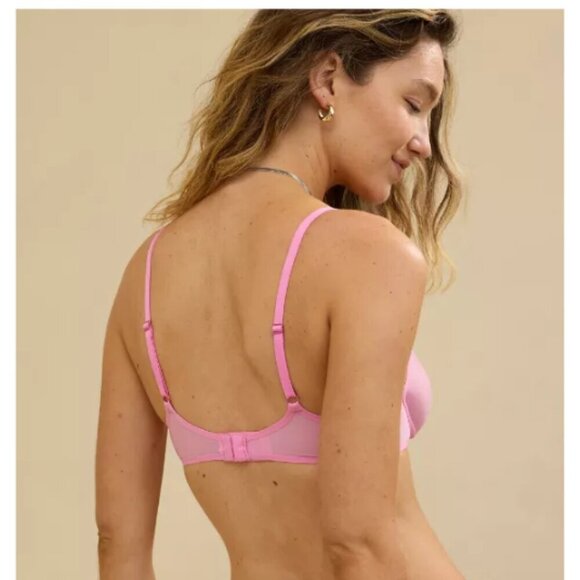 NWT Aerie | SMOOTHEZ Mesh Unlined Bra In Orange (34C) - Picture 8 of 8
